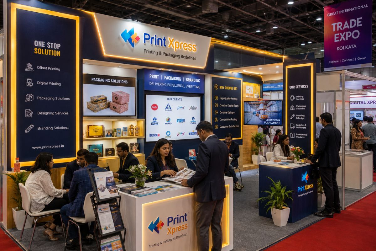 Business and commercial services booth at a trade expo