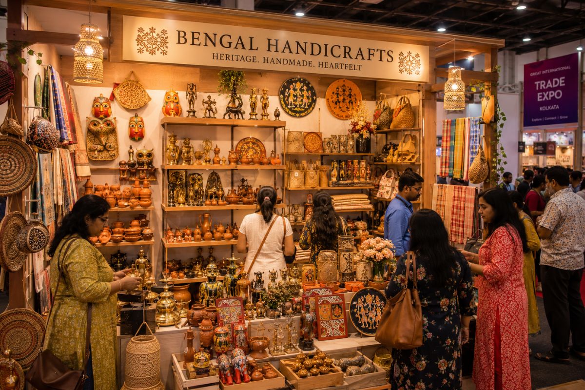 Handicrafts and artisanal products showcase at a trade fair