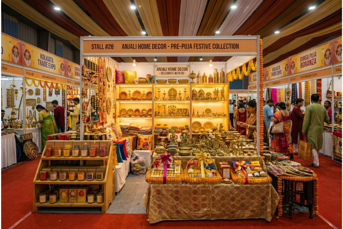 Consumer and lifestyle products display at Indian trade fair